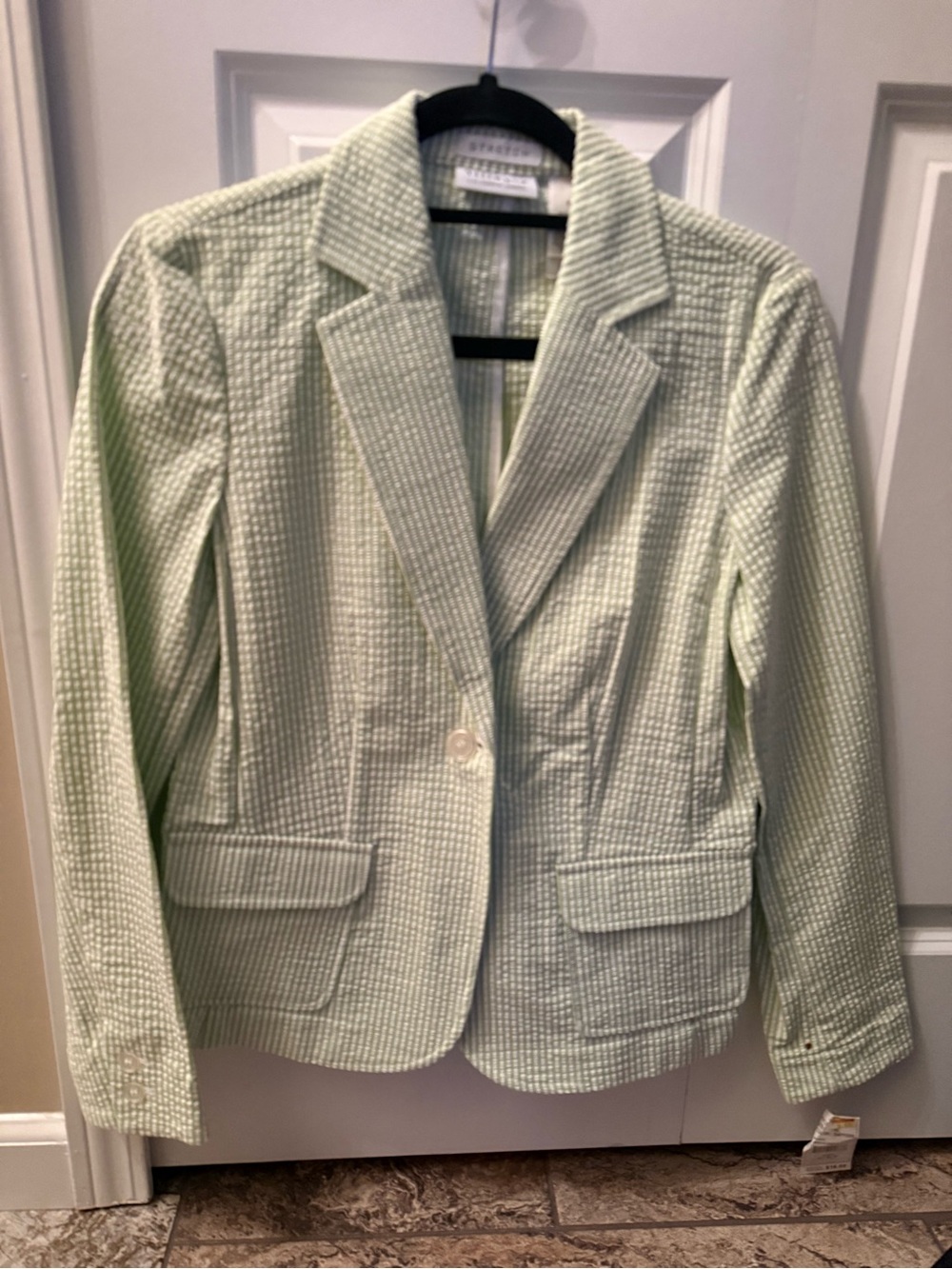 Liz Claiborne Mint Seersucker Blazer